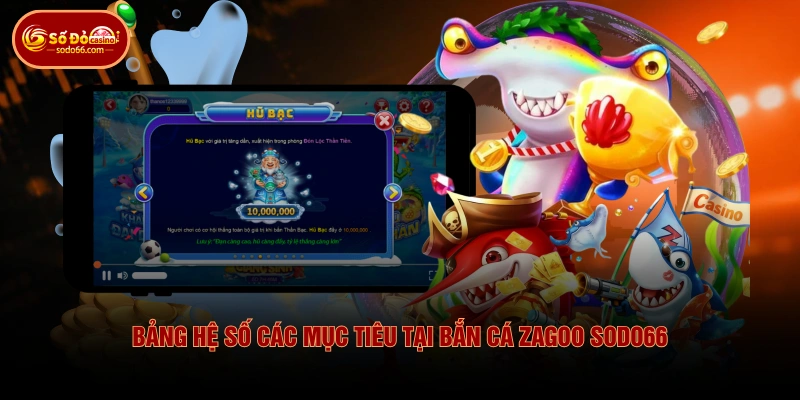 Bảng hệ số các mục tiêu tại bắn cá zagoo SODO66 